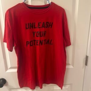 Xersion Red Short Sleeve Graphic Tee - "Unleash Your Potential"